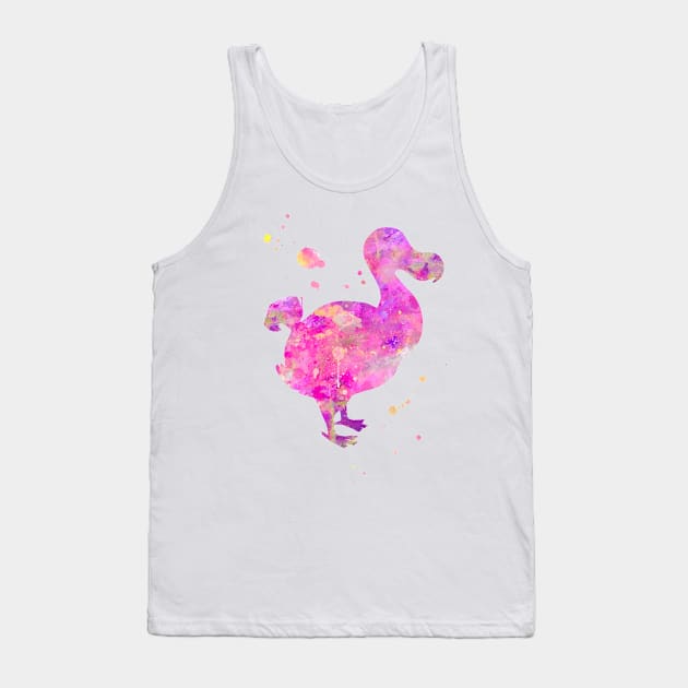 Pink Dodo Watercolor Painting Tank Top by Miao Miao Design